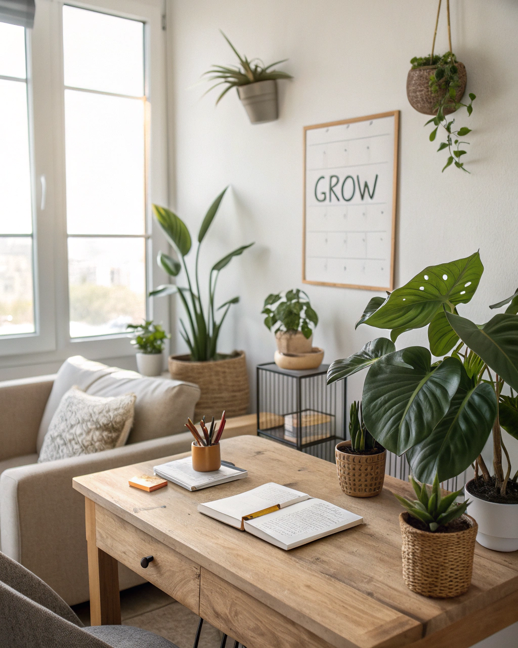 a bright and minimalist interior space with neatl