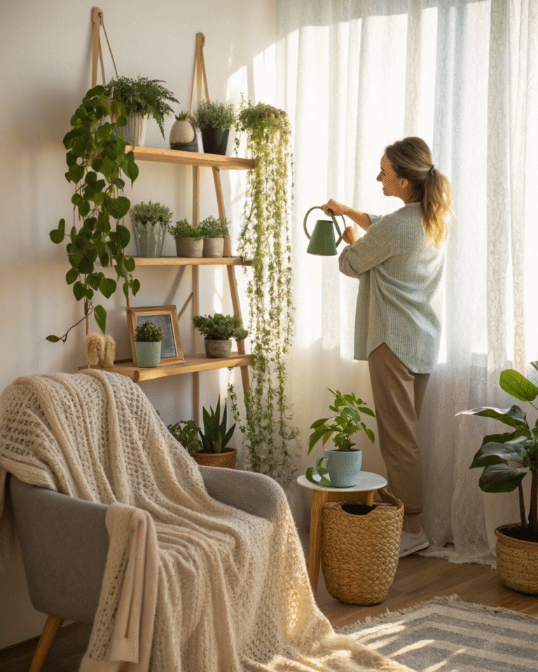 a warm and inviting lifestyle scene showing a coz