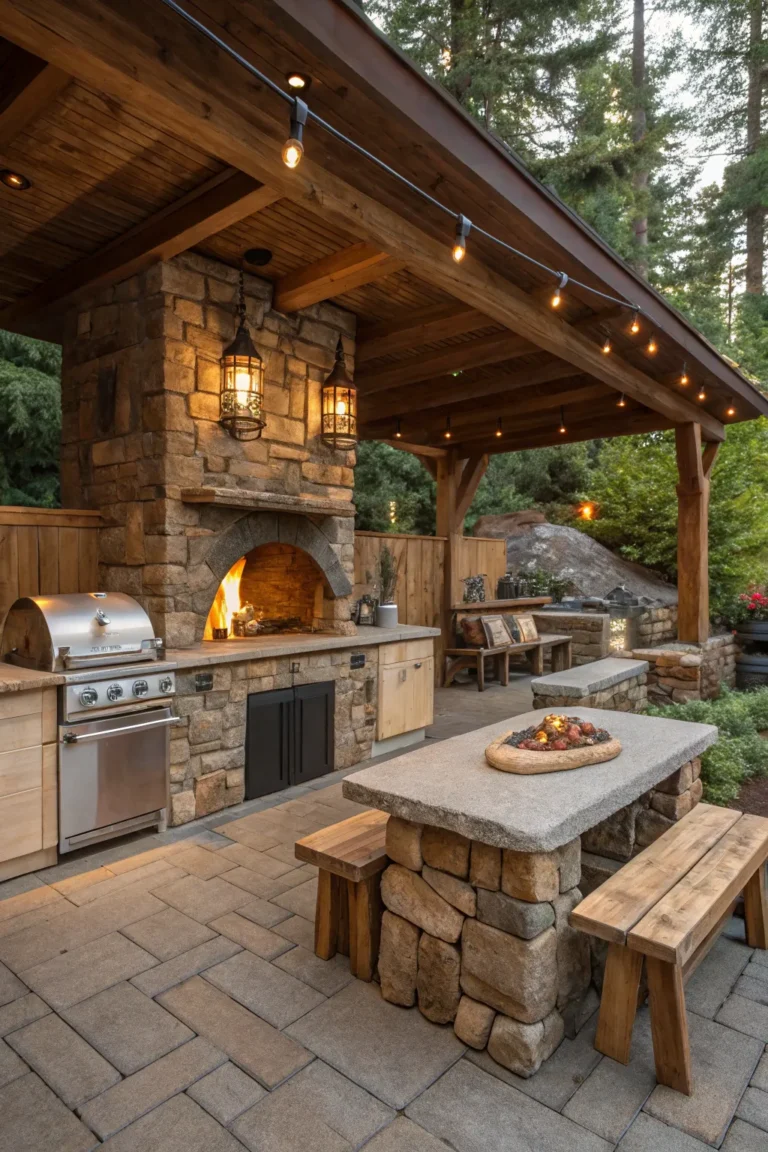 27 Rustic Outdoor Kitchen Ideas to Transform Your Backyard into a Cozy Retreat