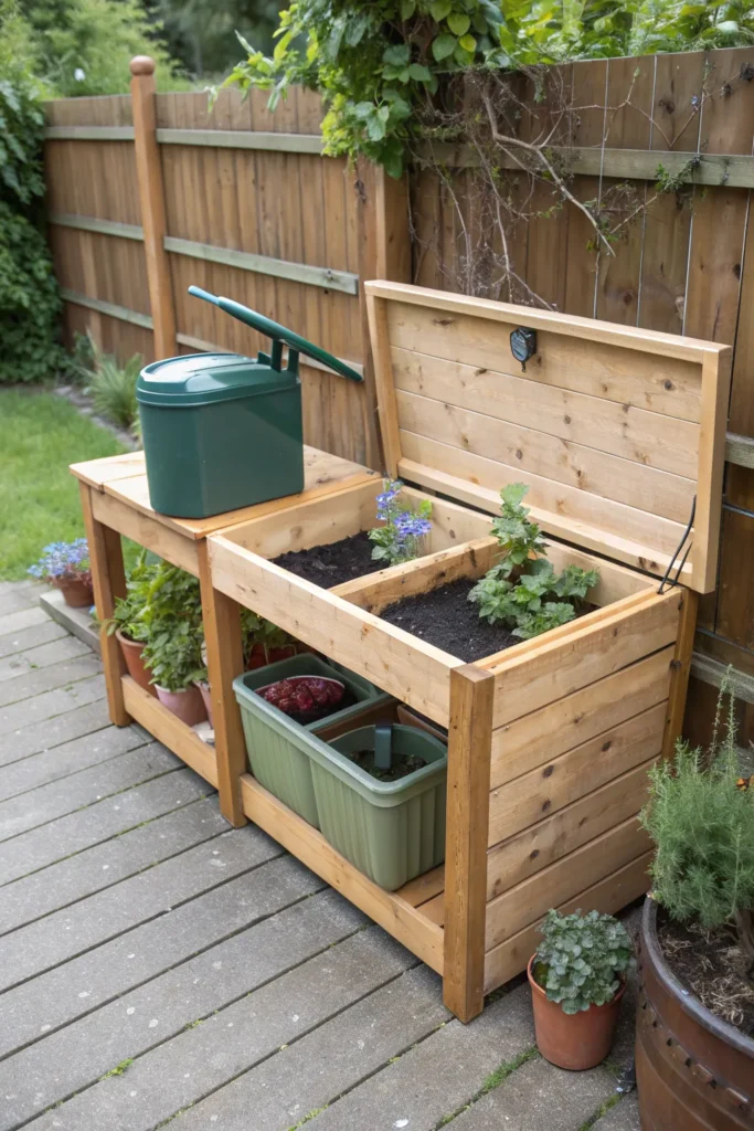 10 bench with a built in compost bin potting benc
