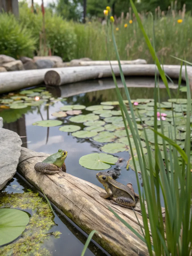 10 frog habitat pond a small pond with frogs r