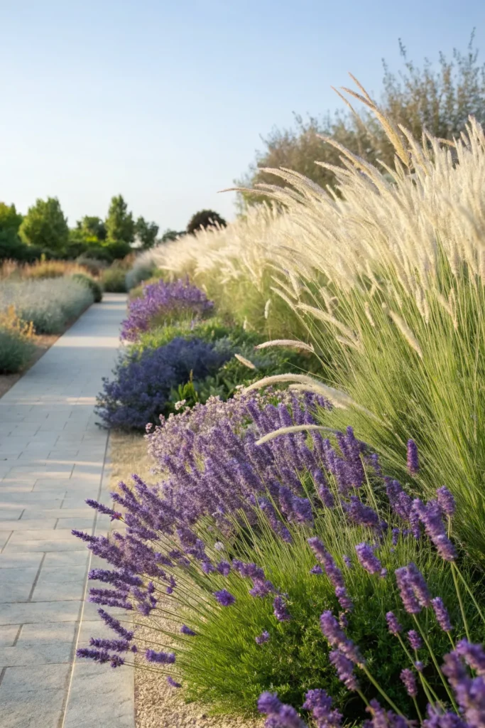 10 lavender and ornamental grasses naturalisti