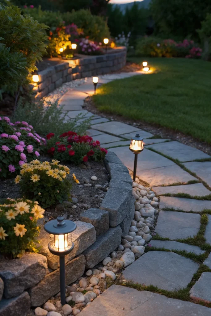 10 lighting accents in stone garden borders ev
