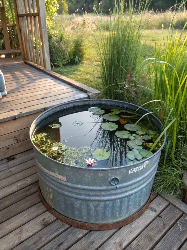 10 rustic galvanized steel barrel turned into a p