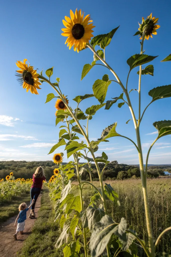 10 sunflower towering sunflowers with golden pet