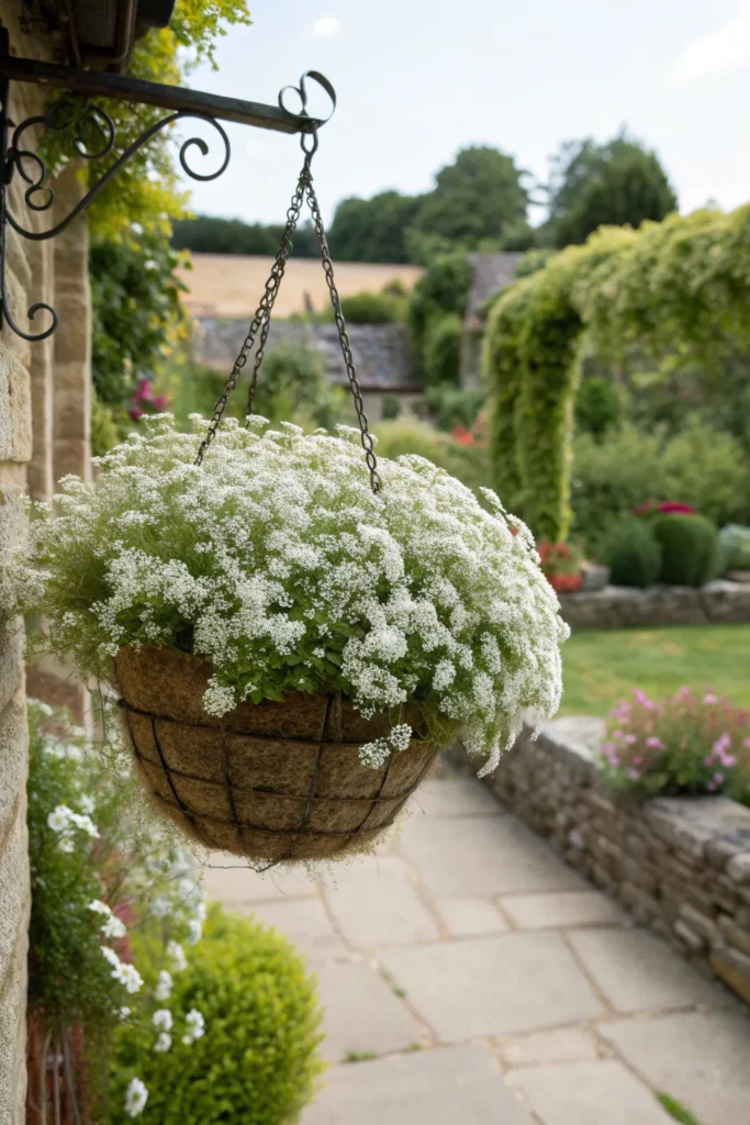 10 sweet alyssum a soft romantic hanging basket