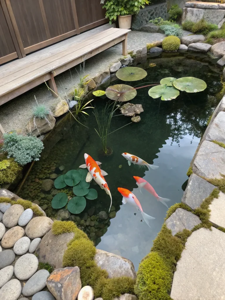 10 water feature with koi fish a small pond wi