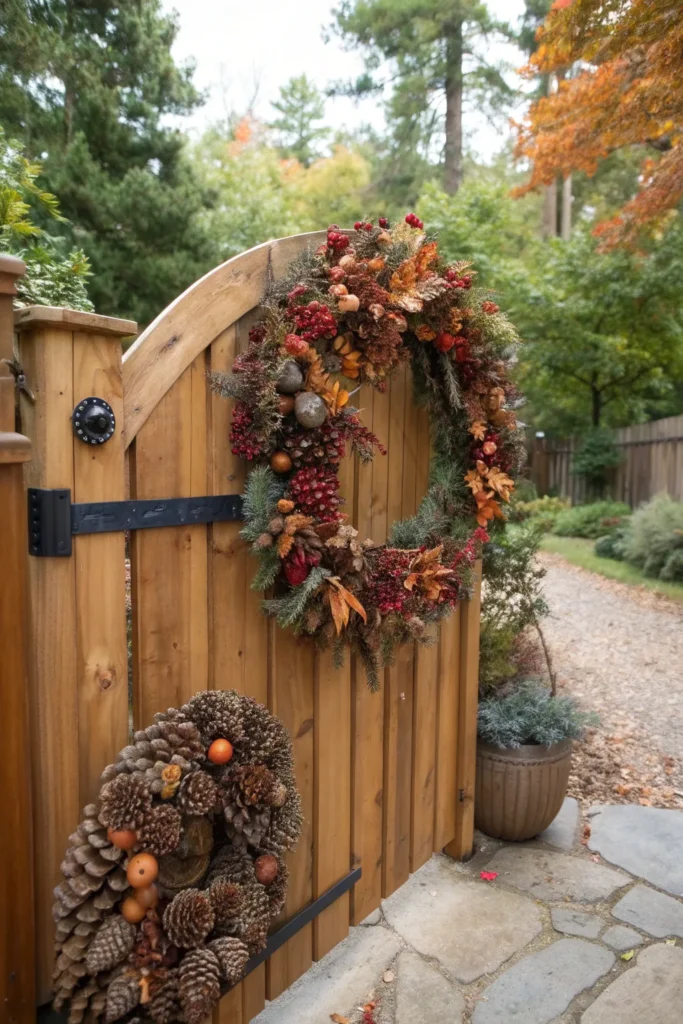 11 autumn wreath accents wooden garden gate de