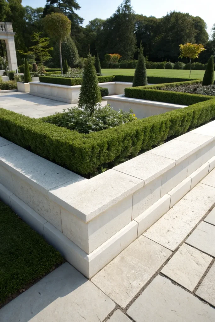 11 formal white limestone border a structured