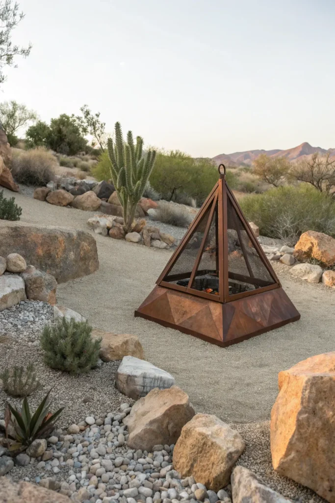 11 outdoor pyramid fire pit a geometric pyramid