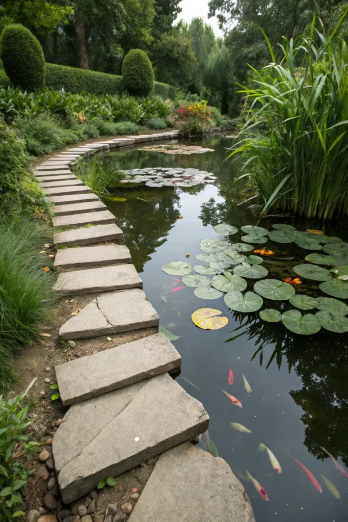 11 pathways with water feature views a stepping