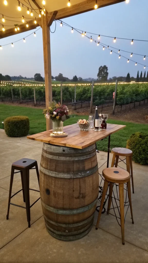 11 rustic wine barrel table a wine barrel repu