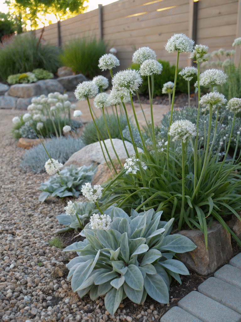 11realistic photo of a compact rock garden with iv