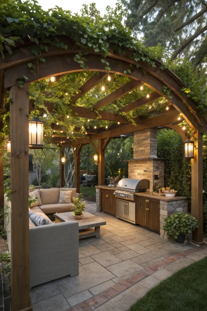 12 bbq corners with pergolas and arches a bbq