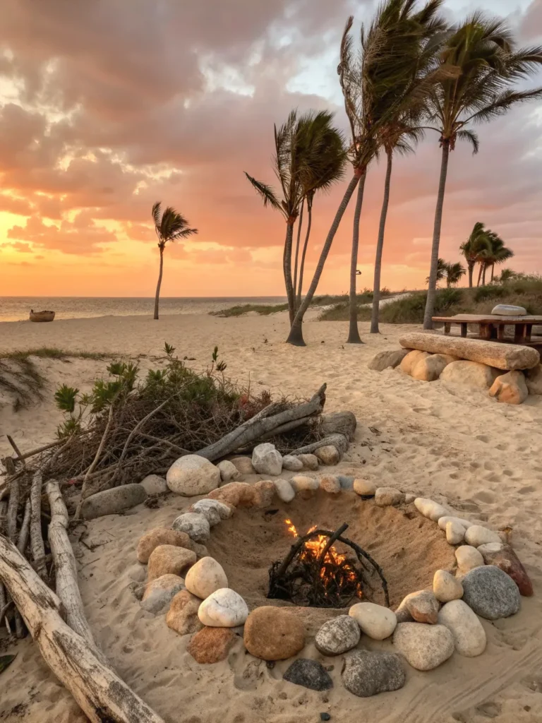 12 beach style sand surround natural fire pit ide