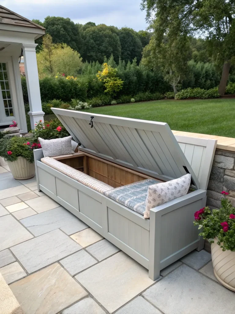 12 bench with storage patio seating ideas