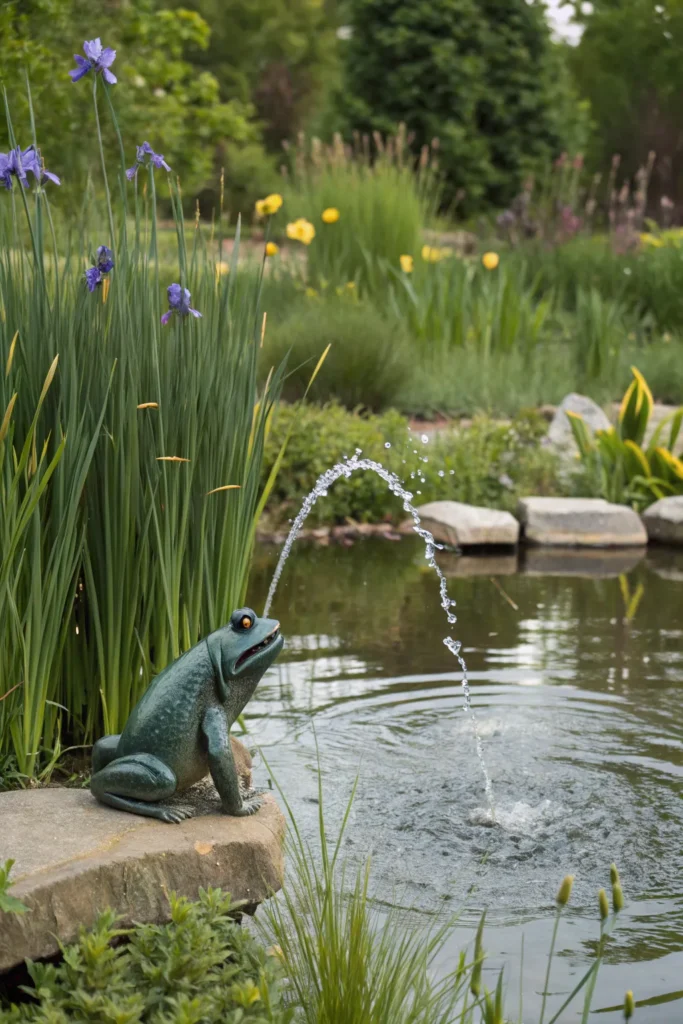 12 frog spitting water feature a playful frog sc