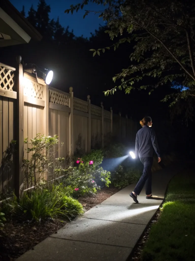 12 motion activated security lights mounted on a