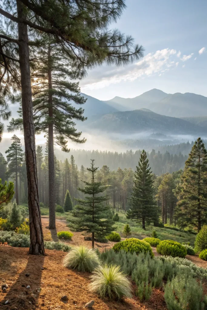 12 pine tree a naturalistic landscape with tal