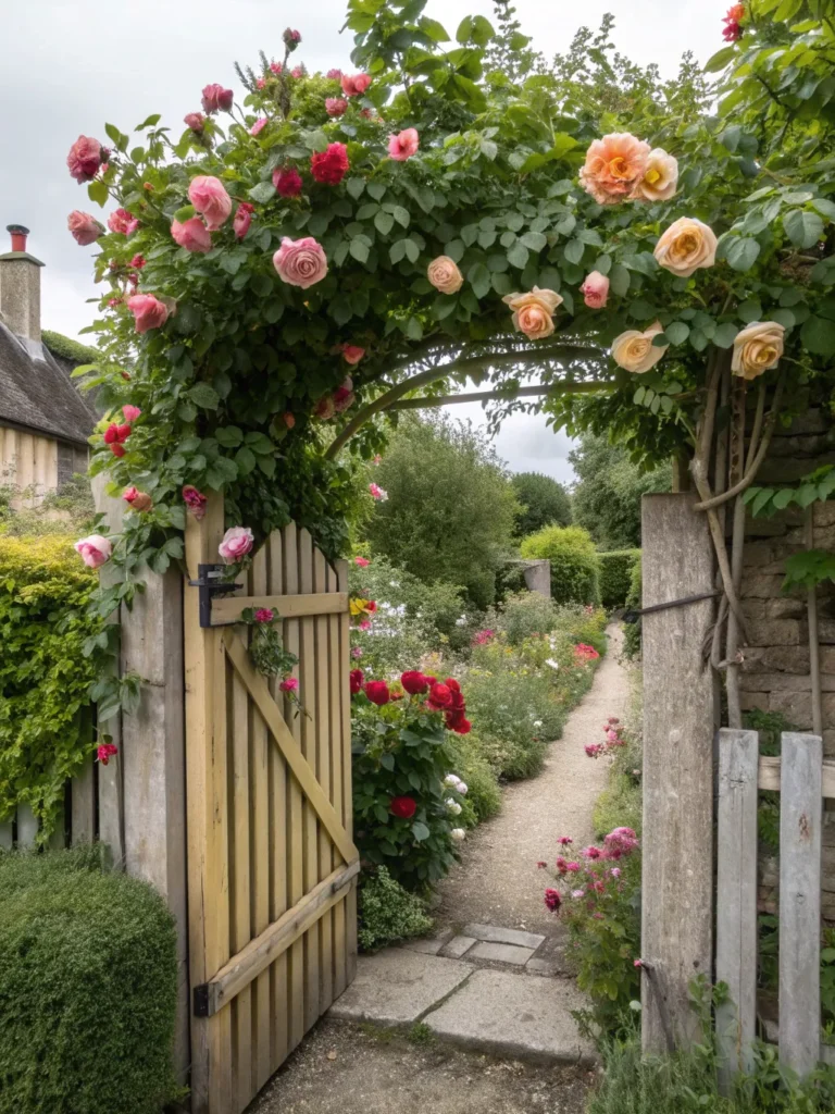 12 rose covered gate cottage garden gate idea
