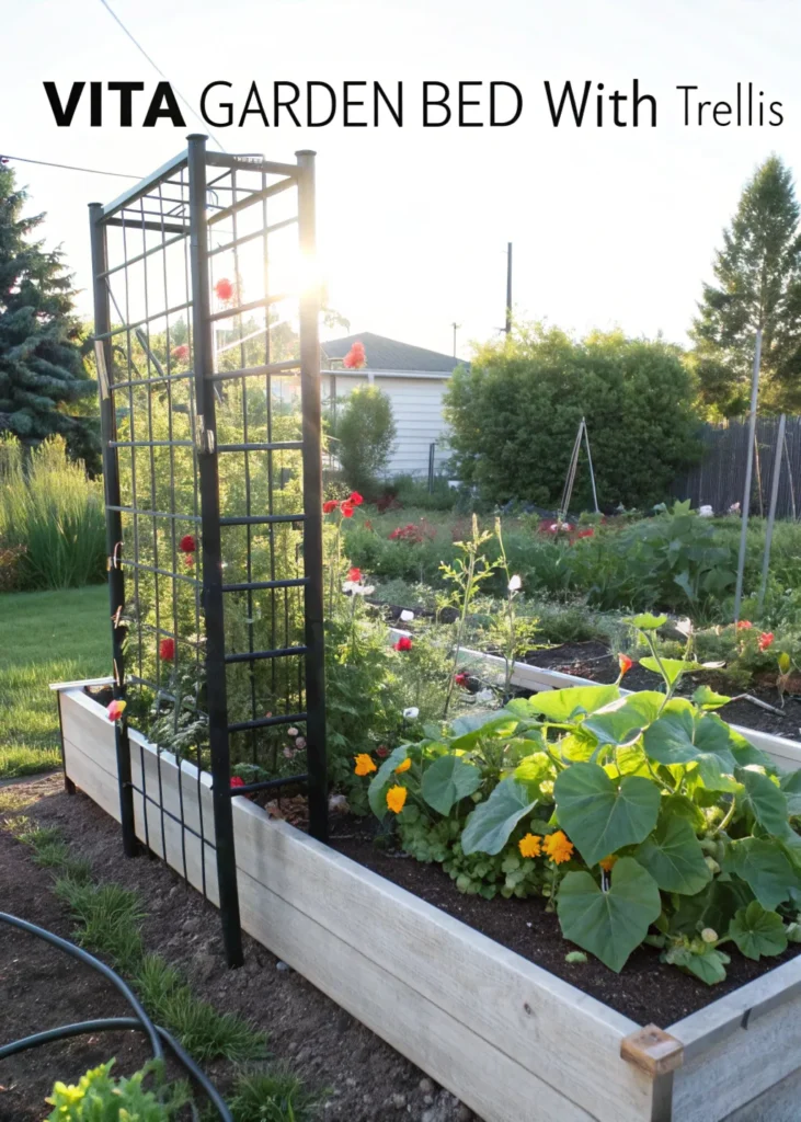 12 vita garden bed with trellis a raised bed w