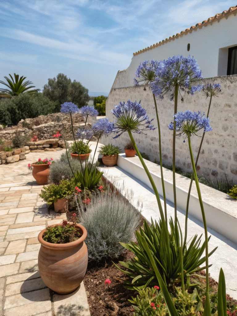 12realistic photo of a mediterranean style garden