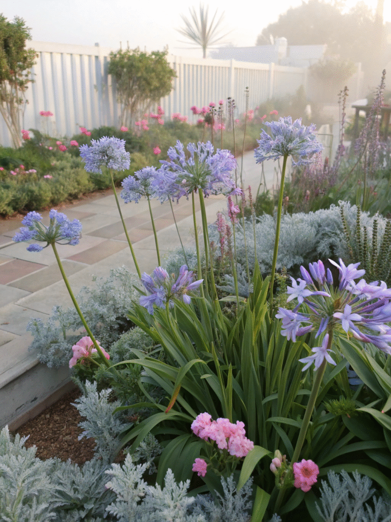 13 agapanthus cherry blue pastel themed garden