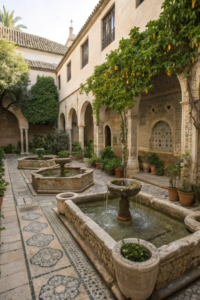 13 historical courtyard garden with ancient wate