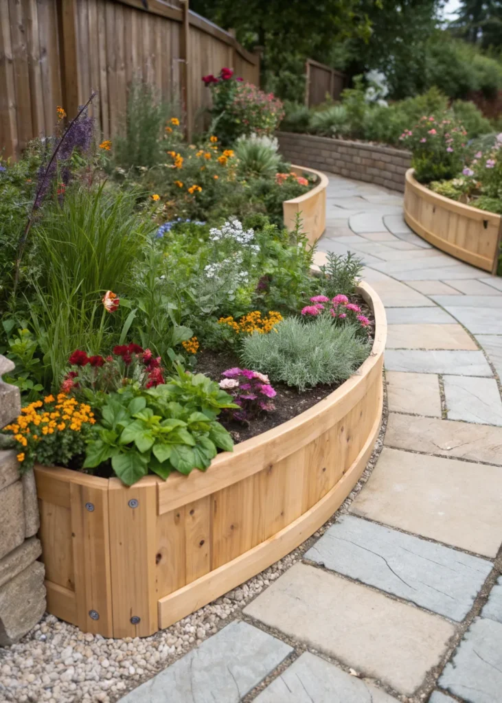 13 panacea half round cedar bed a curved cedar