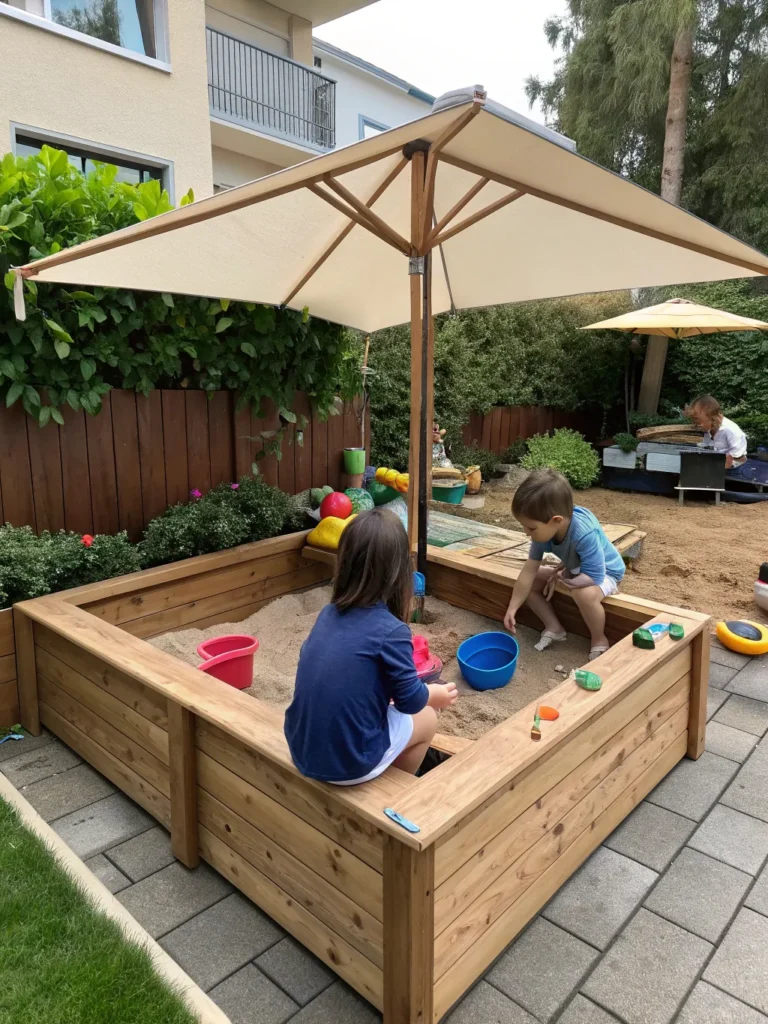 13 sandbox with bench seating wooden framed sand