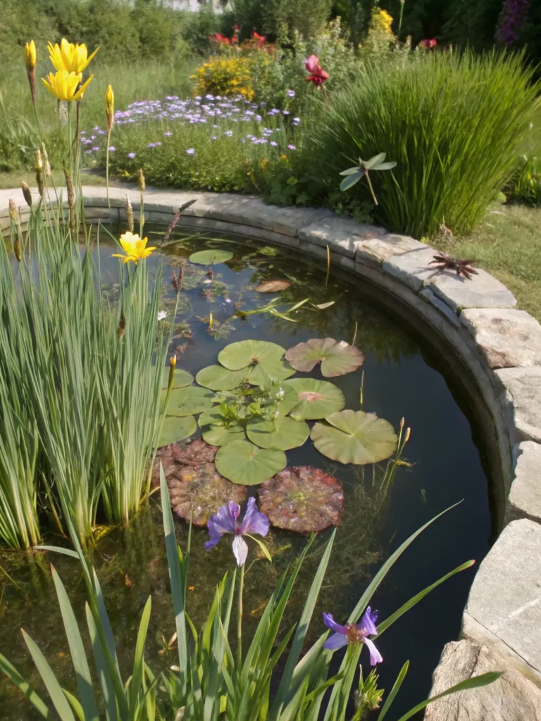 13 small wildlife pond with gently sloping edges