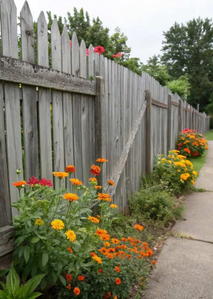 13 weathered gray wooden fence generate a realis