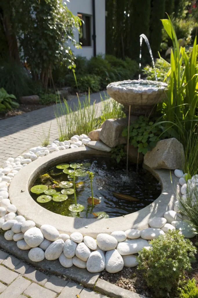 13 white stone garden with water features a smal