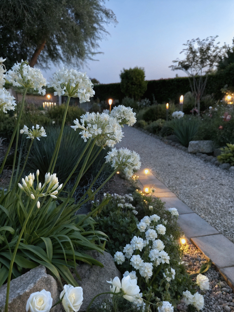14 agapanthus snowy white monochrome moon garde