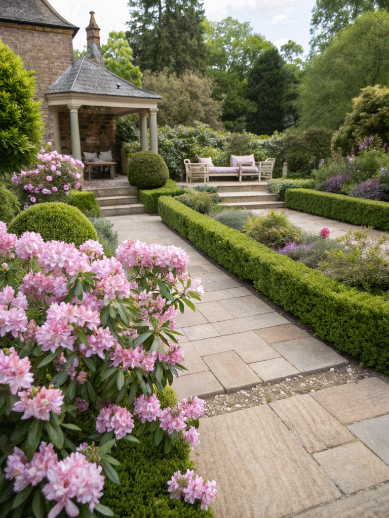 14 elegant formal garden bed with rhododendron e