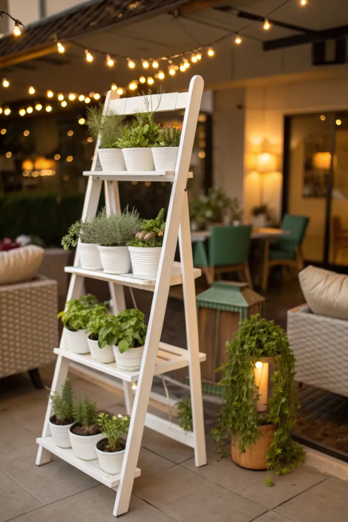 14 herb ladder shelf a painted white ladder shel
