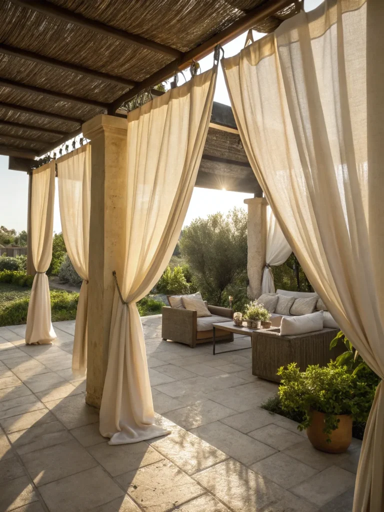 14 linen outdoor curtains flowing beige linen
