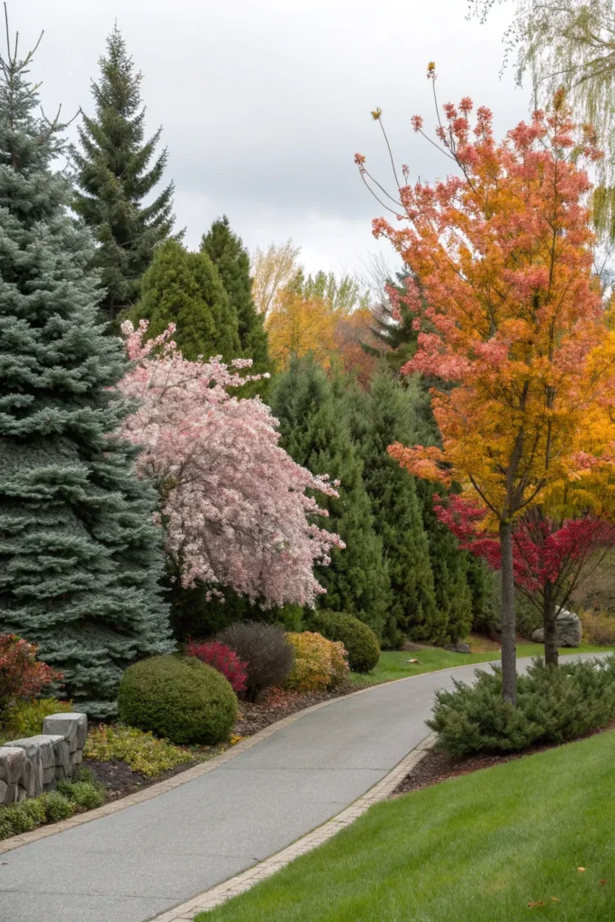 14 mixed tree borders for seasonal interest a