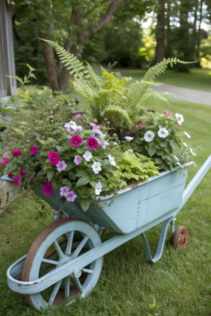14 repurposed wheelbarrow planter vintage whee
