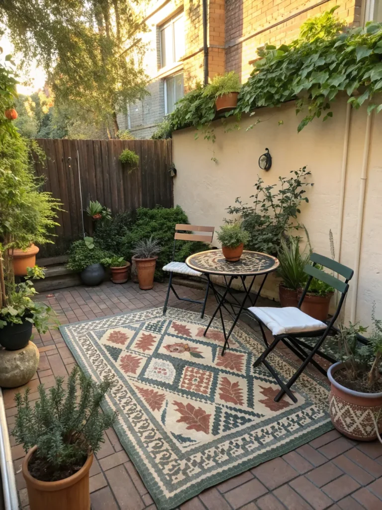 14 small courtyard garden with a patterned outdoo