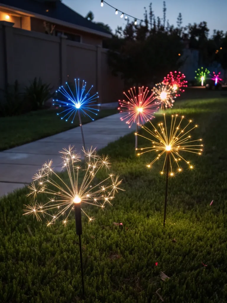 14 starburst solar lights shaped like fireworks s