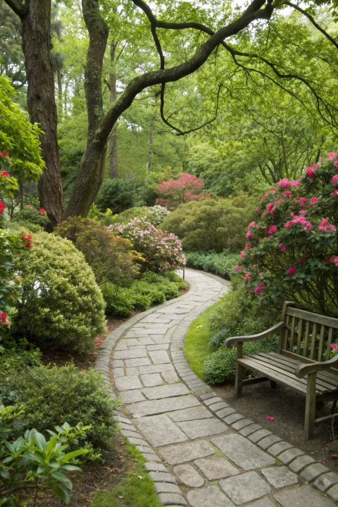 14 winding stone pathway garden a curved stone p