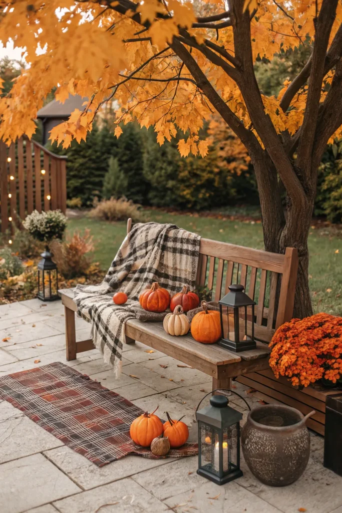 15 add a garden bench for relaxation a wooden be