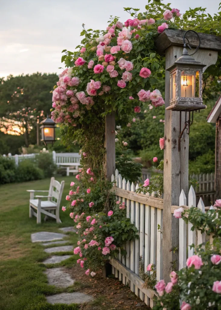 15 cottage style fence with climbing roses show