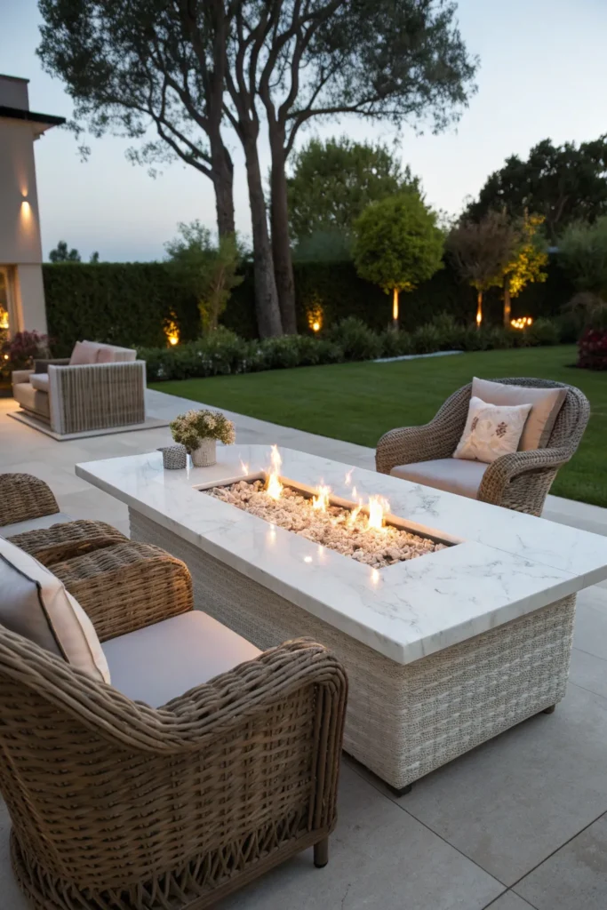 15 fire pit table with marble top an elegant fir