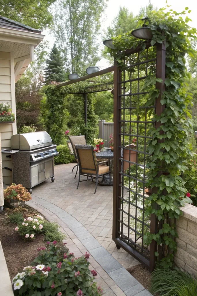 15 garden trellis divider patio bbq area ideas
