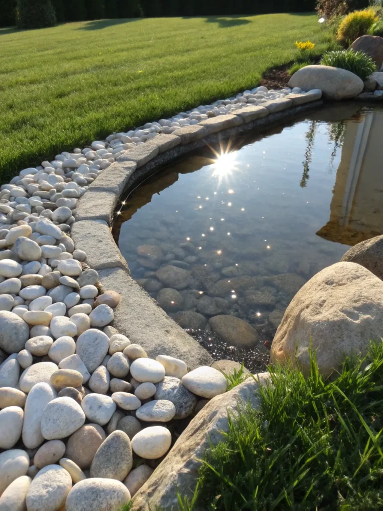 15 pebble edged pond a small pond edged with s