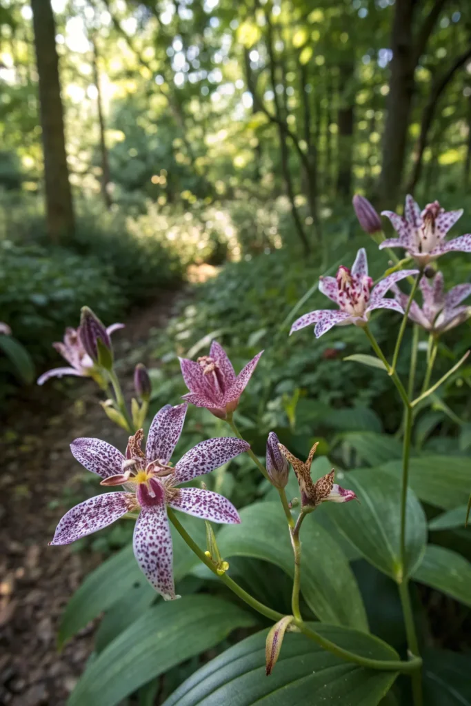 15 toad lily close up of exotic toad lily blooms