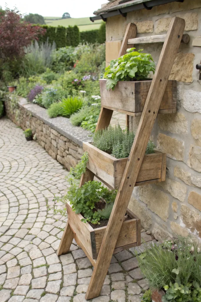 15 wooden ladder planter a rustic outdoor ladder