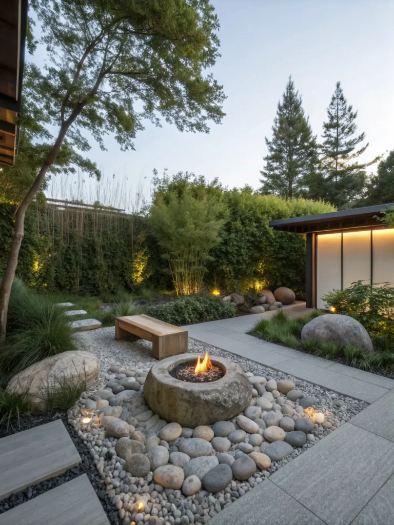 15 zen garden space natural fire pit ideas